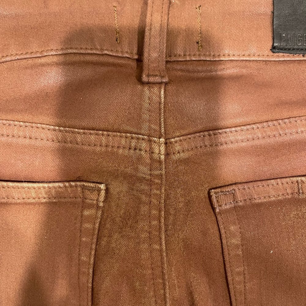 Paige Jeans Woman Leenah High Rise Wide Leg Denim Brown Pant Stretch Size 25 - Picture 8 of 9